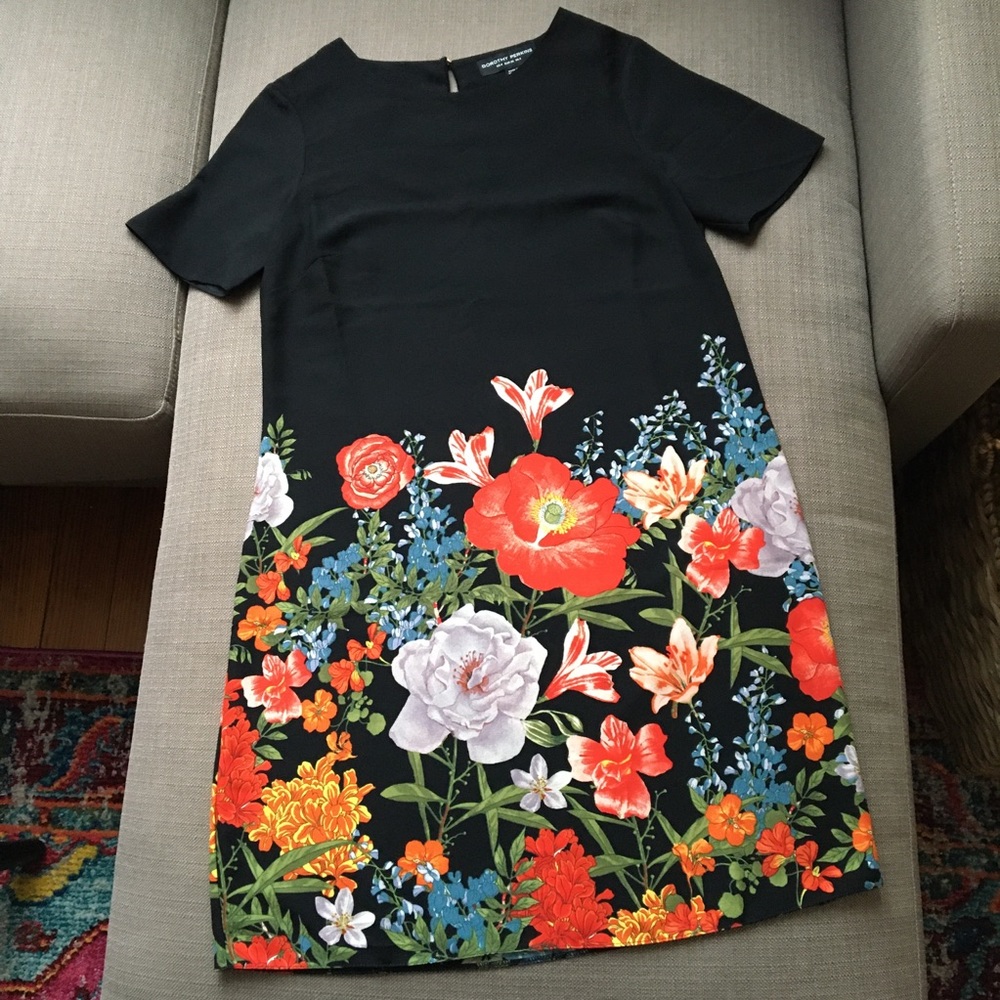 Dorothy Perkins Dress, Black Floral Print, size 4